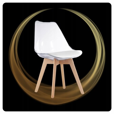 KRZESŁO SKANDYNAWSKIE DREWNIANE NOGI DO SALONU KUCHNI Z PODUSZKĄ 2 SZTUKI