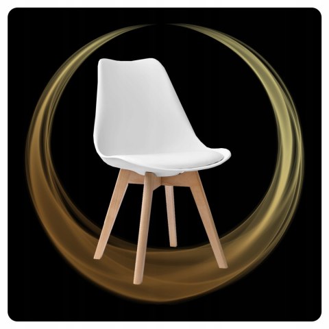 KRZESŁO SKANDYNAWSKIE DREWNIANE NOGI DO SALONU KUCHNI Z PODUSZKĄ 4 SZTUKI