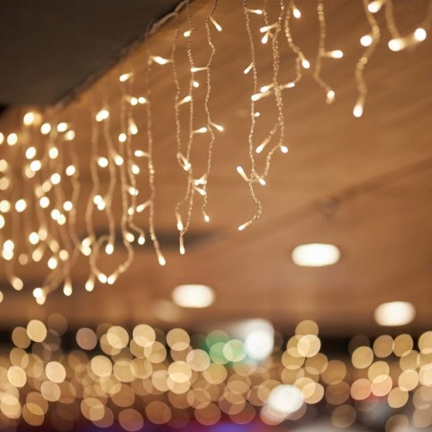 LAMPKI SOPLE 101-200 LAMPEK LED ZEWNĘTRZNE BIAŁE CIEPŁE 5M KURTYNA ŚWIETLNA