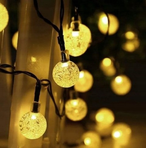 Łańcuch świetlny solarny girlanda lampki solarne LED kulki 5 m