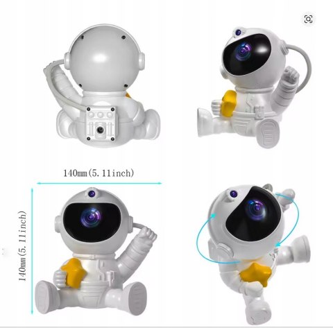 PROJEKTOR GWIAZD ASTRONAUTA LAMPKA NOCNA DLA DZIECI KOSMOS PILOT RZUTNIK