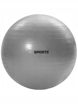 Piłka gimnastyczna Fitness z pompką ręczną szara 65cm Wielofunkcyjna