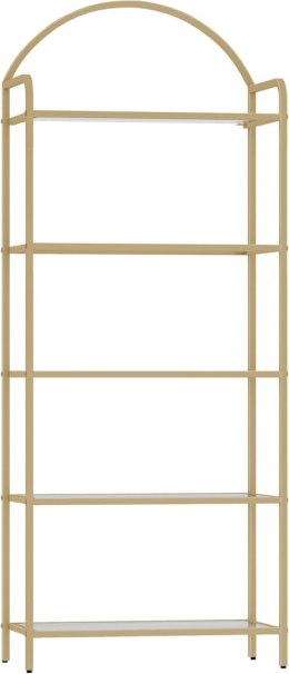 Regał Na Książki Stojący Ze Szkła Hartowanego Wielofunkcyjny Stalowa Rama