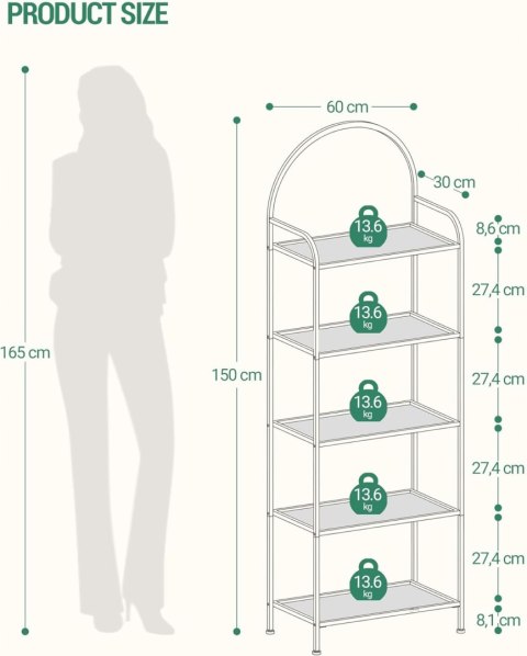 Regał Na Książki Stojący Ze Szkła Hartowanego Wielofunkcyjny Stalowa Rama
