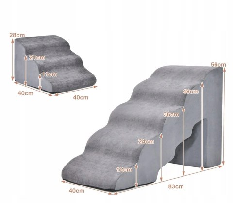 Schody dla psa Costway 5 56 cm 30 kg Wielofunkcyjne Antypoślizgowe