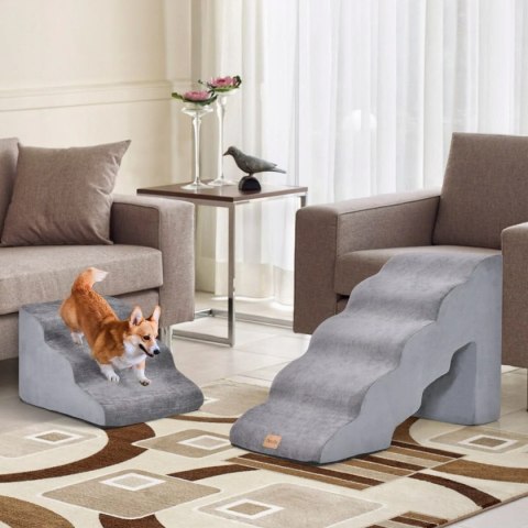 Schody dla psa Costway 5 56 cm 30 kg Wielofunkcyjne Antypoślizgowe