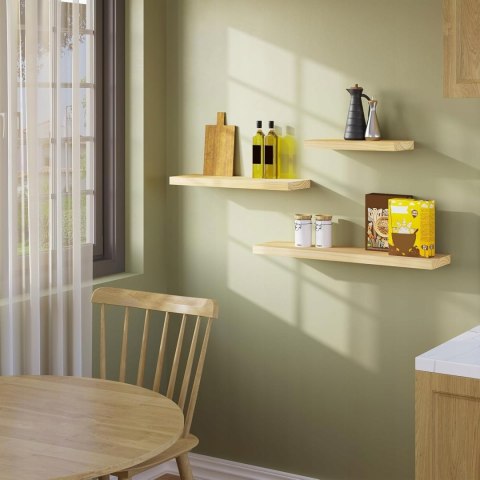 Drewniany regał ścienny wisząca półka do kuchni salon sypialni łatwy montaż