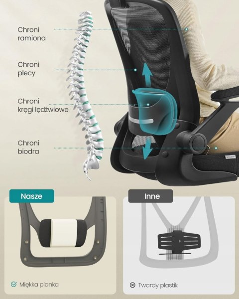 Fotel Biurowy Krzesło biurowe ergonomiczne z Zagłówkiem regulacja wysokości