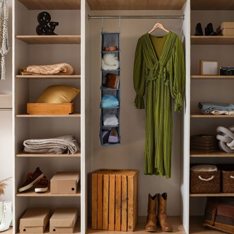 Organizer do szafy wiszący 6przegródek regał na ubrania oszczędność miejsca