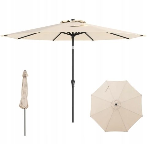 Parasol Ogrodowy Na Taras Balkon Z Regulacja Korbą Do Otwierania Beżowy