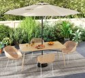Parasol Ogrodowy Na Taras Balkon Z Regulacja Korbą Do Otwierania Beżowy