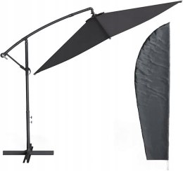 Parasol Ogrodowy Wspornikowy Ze Stojakiem O Średnicy 300cm kolor antracyt