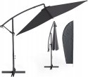 Parasol Ogrodowy Wspornikowy Ze Stojakiem O Średnicy 300cm kolor antracyt