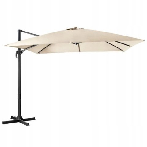 Parasol Ogrodowy klasyczny beżowy 300 x 273 cm Ze Stelażem Obrotowy 360