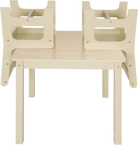 Stół z krzesłami dla dzieci do siedzenia 3częściowy solidny drewniany