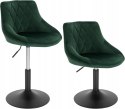 Stołki barowe hokery designerskie aksamitny ciemnozielone stopni zestaw