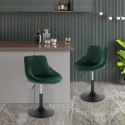 Stołki barowe hokery designerskie aksamitny ciemnozielone stopni zestaw