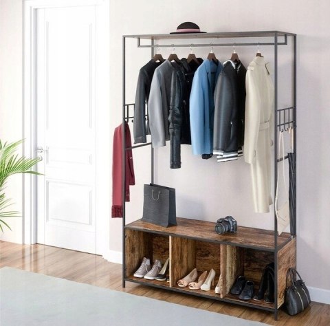 Szafa Rustykalna Wieszak Z Półką I Siedziskiem Do Przedpokoju Sypialni