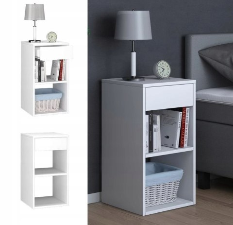 Szafka Nocna Stolik Boczny Z 1 Szufladą I Otwartymi Półkami Klasyczna Mała