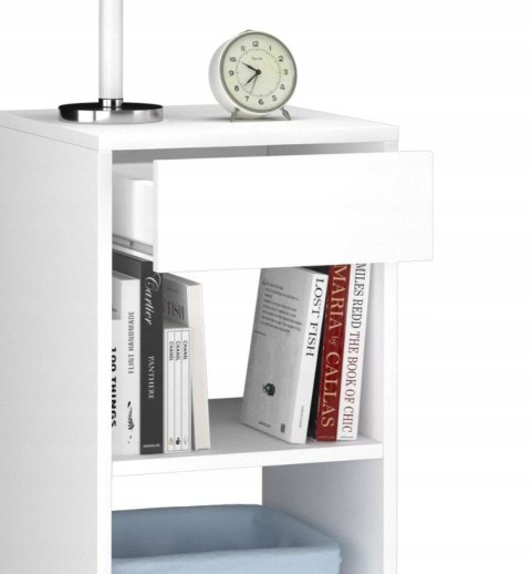 Szafka Nocna Stolik Boczny Z 1 Szufladą I Otwartymi Półkami Klasyczna Mała