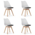 Krzesło MARK biało czarne / nogi naturalne x 4