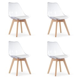 Krzesło MARK - przezroczyste / nogi naturalne x 4