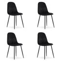Krzesło ASTI - czarny aksamit x 4