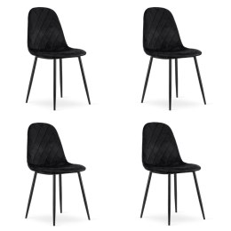 Krzesło ASTI - czarny aksamit x 4