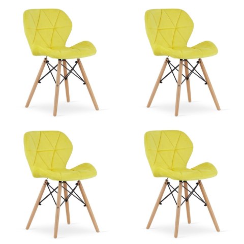 Krzesło LAGO Aksamit - żółte x 4