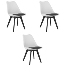 Krzesło MARK biało czarne / nogi czarne x 3