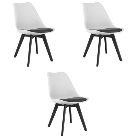 Krzesło MARK biało czarne / nogi czarne x 3