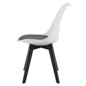 Krzesło MARK biało czarne / nogi czarne x 3