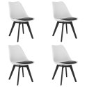 Krzesło MARK biało czarne / nogi czarne x 4