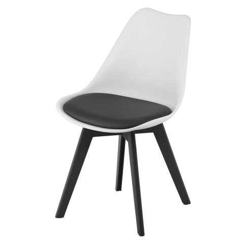 Krzesło MARK biało czarne / nogi czarne x 4