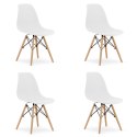 Krzesło OSAKA białe / nogi naturalne x 4