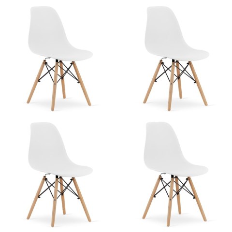 Krzesło OSAKA białe / nogi naturalne x 4