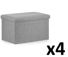 Pufa składana XL - 60x38x38cm szara x 4