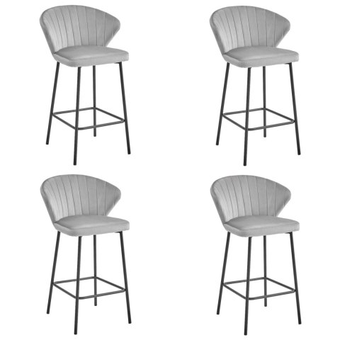 Hoker GATTA - aksamit srebrno-szary / nogi czarne x 4