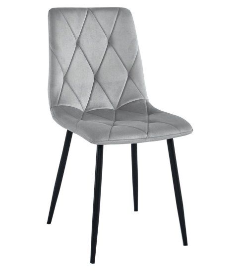 Krzesło LIBRA - aksamit srebrno-szary / nogi czarne x 1