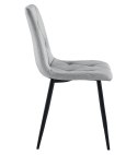 Krzesło LIBRA - aksamit srebrno-szary / nogi czarne x 1
