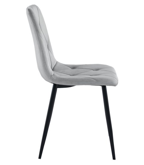 Krzesło LIBRA - aksamit srebrno-szary / nogi czarne x 1