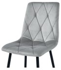 Krzesło LIBRA - aksamit srebrno-szary / nogi czarne x 2