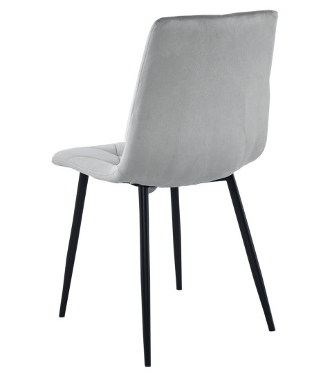 Krzesło LIBRA - aksamit srebrno-szary / nogi czarne x 2