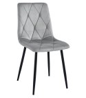 Krzesło LIBRA - aksamit srebrno-szary / nogi czarne x 3