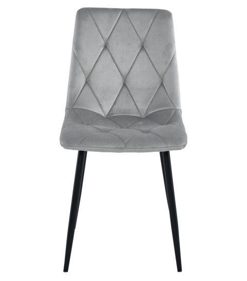 Krzesło LIBRA - aksamit srebrno-szary / nogi czarne x 3