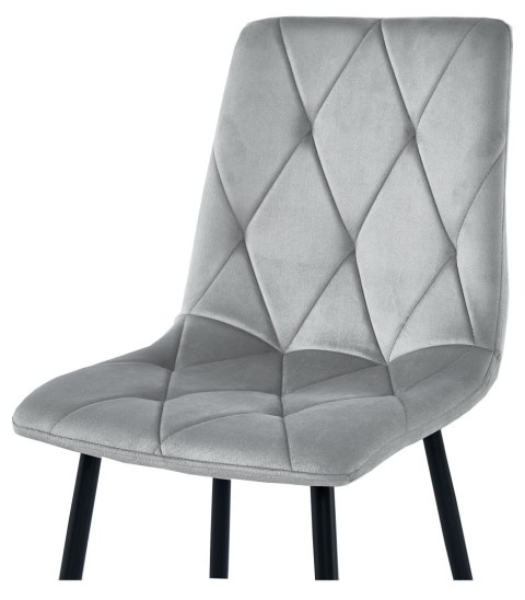 Krzesło LIBRA - aksamit srebrno-szary / nogi czarne x 3