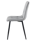Krzesło LIBRA - aksamit srebrno-szary / nogi czarne x 3