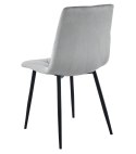 Krzesło LIBRA - aksamit srebrno-szary / nogi czarne x 3