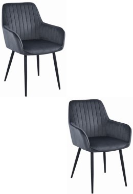 Krzesło SOLDEN - aksamit ciemny szary / nogi czarne x 2