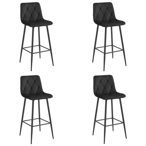 Hoker NADO - czarny aksamit / nogi czarne x 4